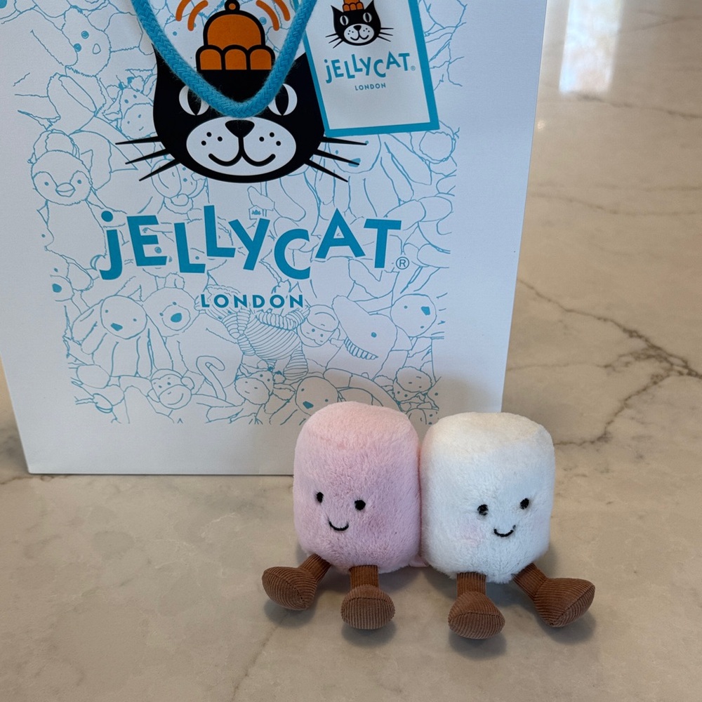 Jellycat Pink and White Marshmallow Amusable